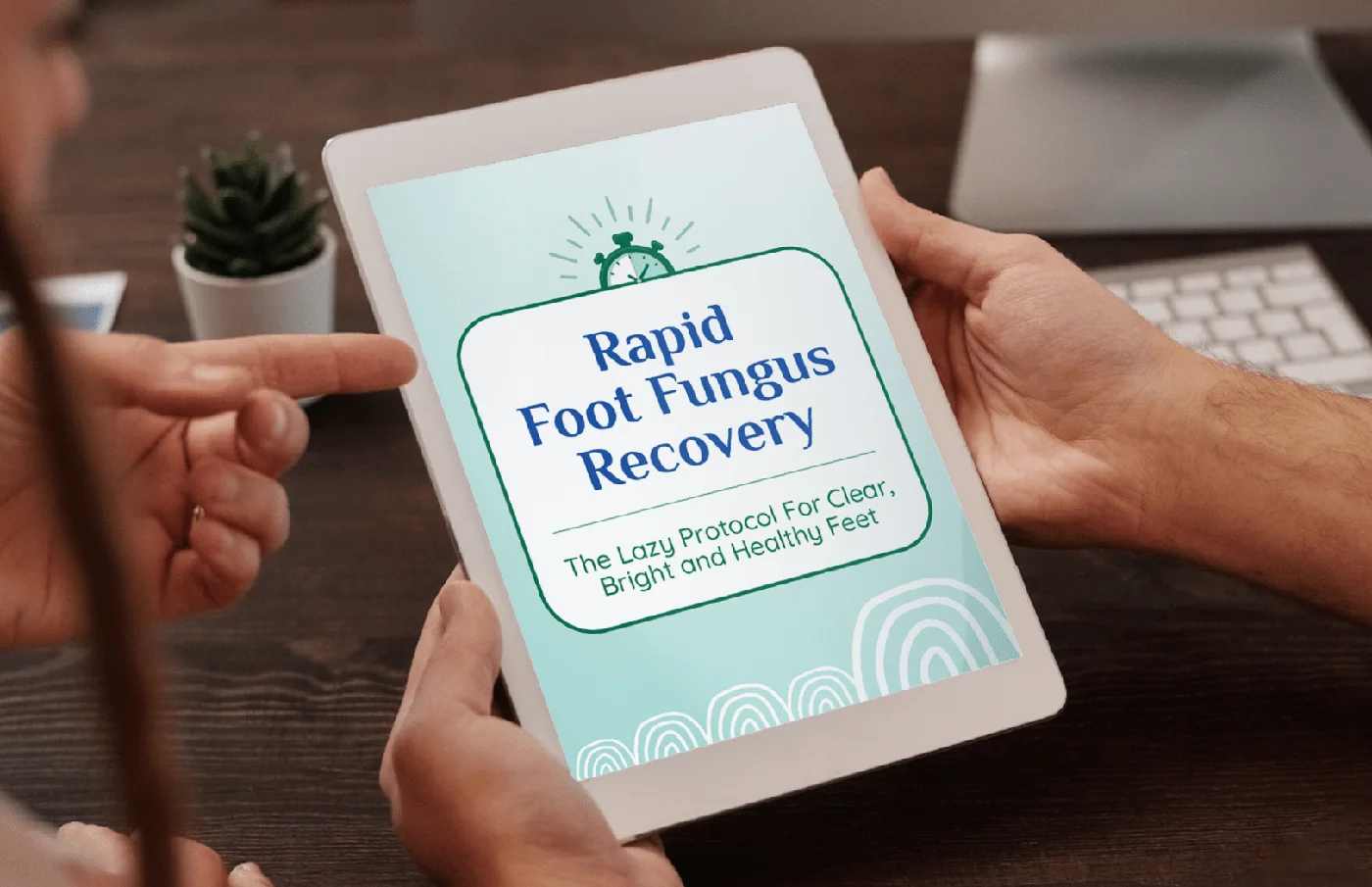 TerraCalm bonus guide two, Rapid Foot Fungus Recovery, shown on a tablet