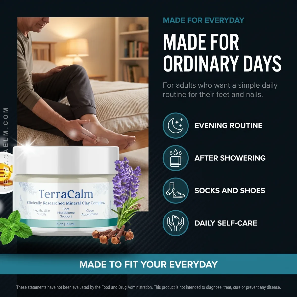 Who TerraCalm is for: adults who want an everyday foot and nail care habit
